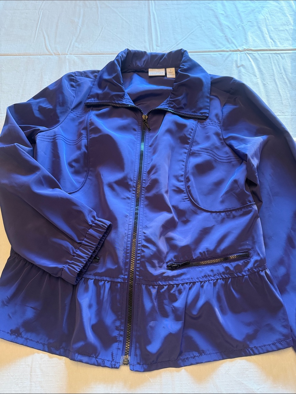 Zenergy by Chicos Women's Royal Blue Zip-Front lightweight Jacket